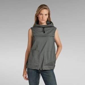 G Star Mock Neck Top Sleeveless Shirt Graphite Women's Size Medium NWT